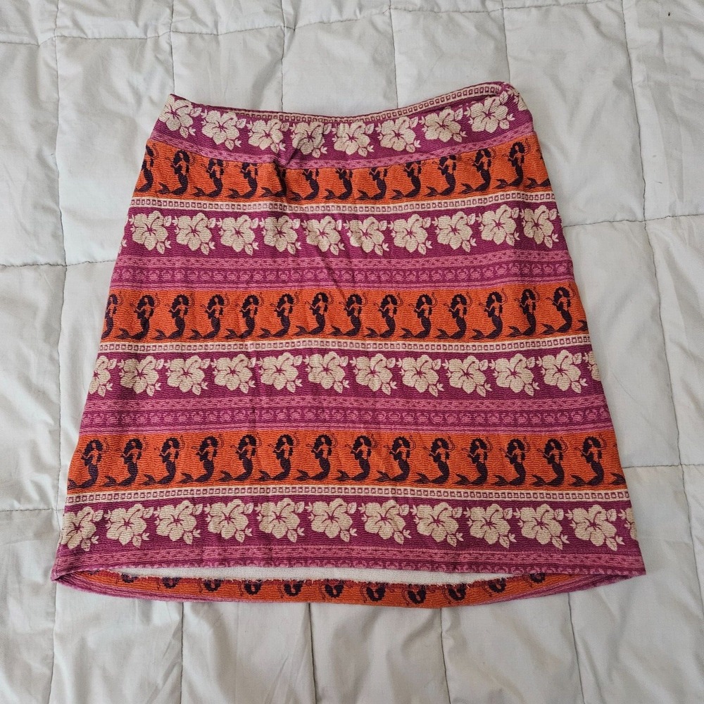 FARM For Anthropologie Mermaid Aloha knit Women's Floral mini skirt Sz XS